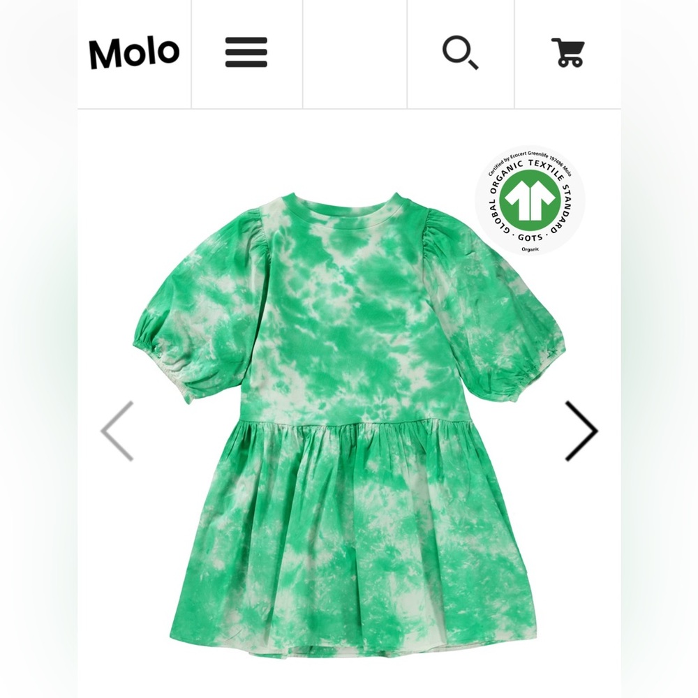 Molo Green Tie-Dye Kids Dress